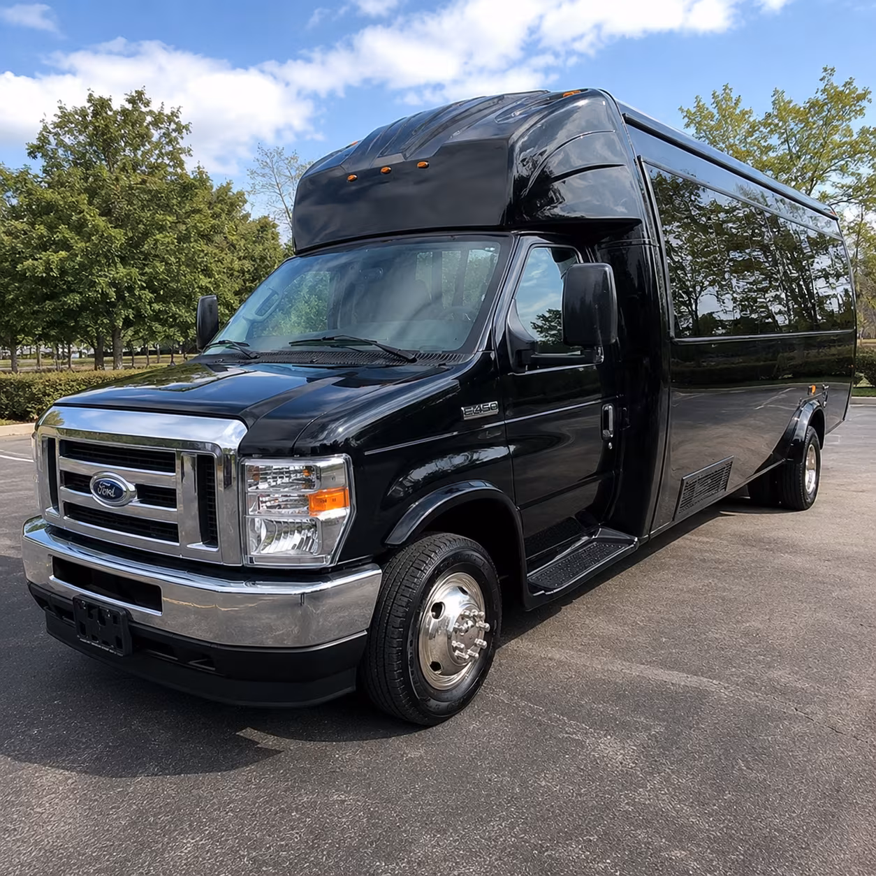 Overland Park Wedding Transportation party bus exterior