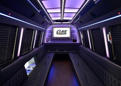 Overland Park 18 Passenger Limo Bus Interior