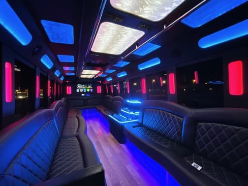 Overland Park 35 Passenger Party Bus Interior